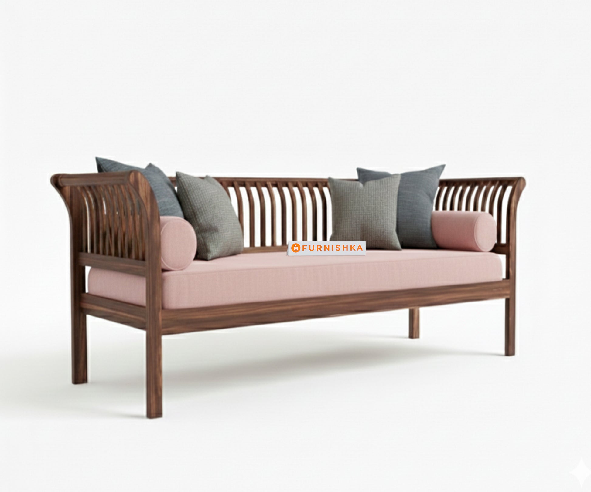 Garud 3 + 2 Sofa Set  Flamingo Pink - Furnishka 