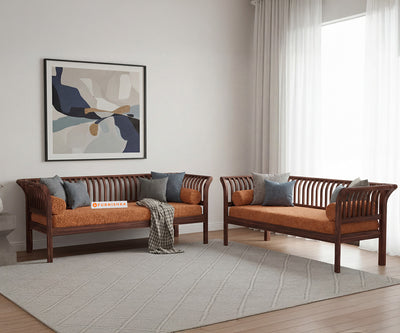 Garud 3 + 2 Sofa Set With Anthology Fabric Orange