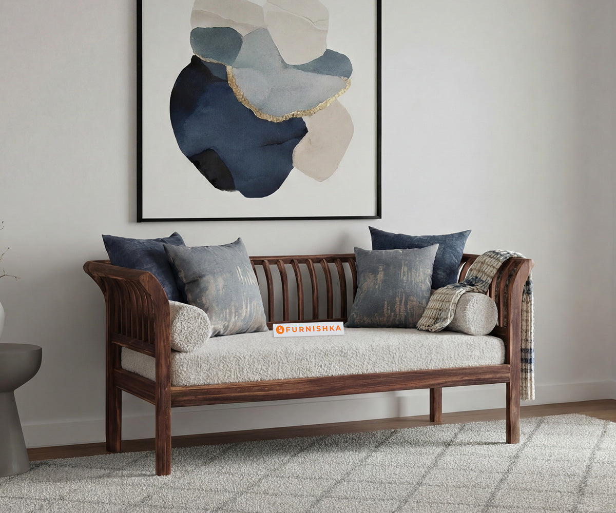 Garud Sofa 2 Seater With Anthology Fabric Light Beige - Furnishka