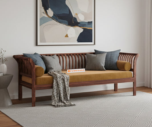 Garud Sofa 3 Seater  Mustard Yellow - Furnishka