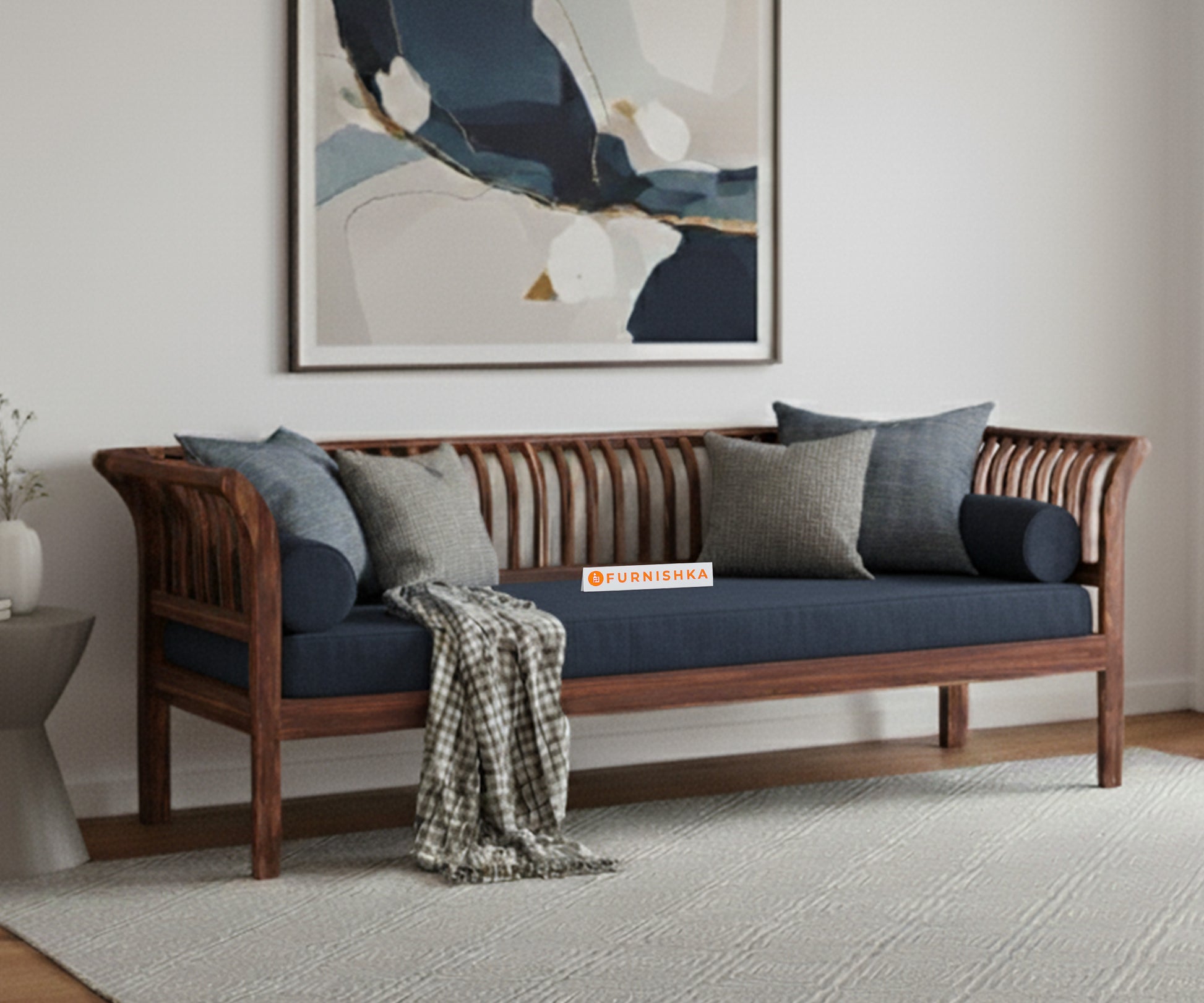 Garud Sofa 3 Seater Persian Blue - Furnishka 