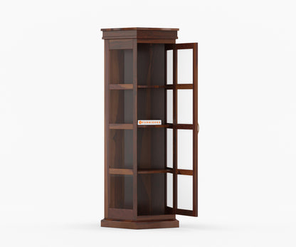 George Sheesham Wood Corner Book Shelf - Furnishka 