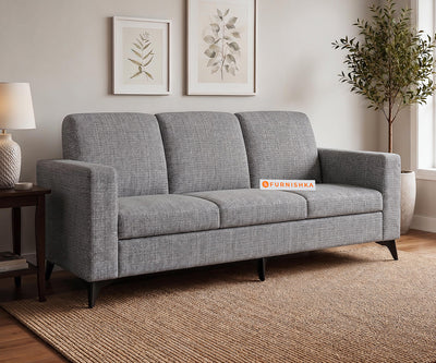Xilo 3 Seater Fabric Sofa With Steel Grey