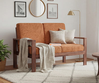 Halle 2 Seater Sofa Set With Anthology Fabric Orange