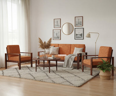 Halle 3+1+1 Seater Sofa Set With Anthology Fabric Orange