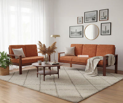 Halle 3+2 Seater Sofa Set With Anthology Fabric Orange