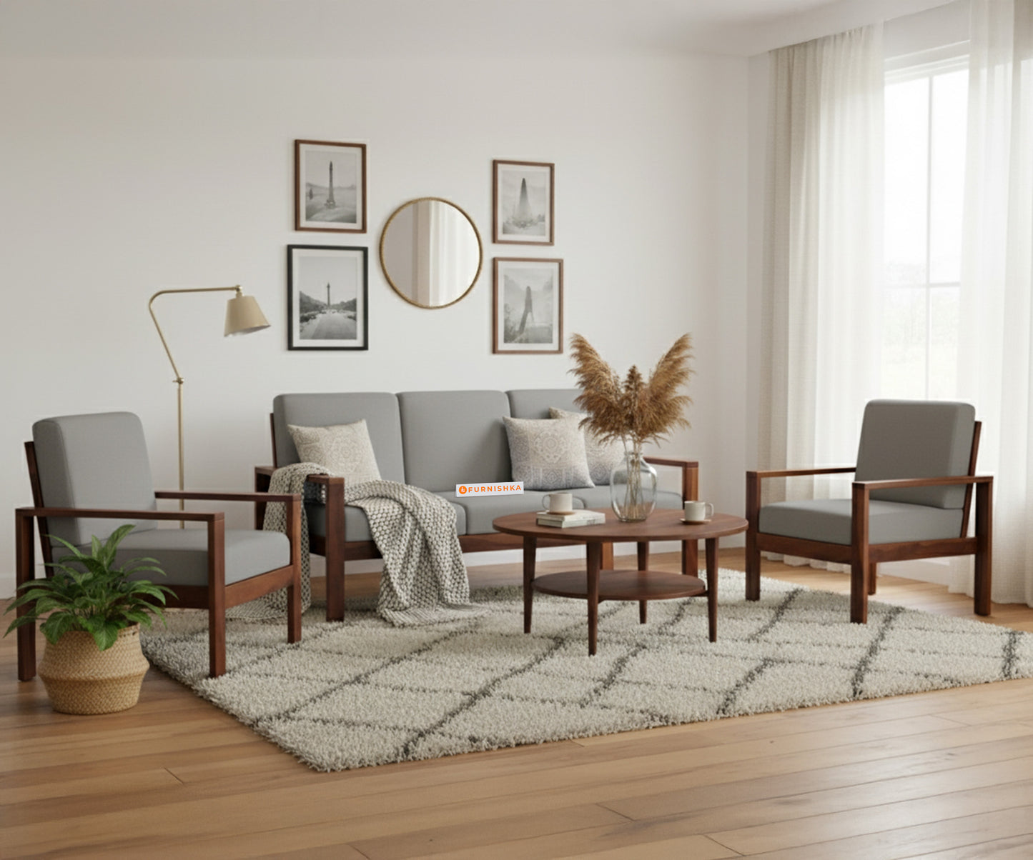 Halle sofa - 3+1+1 Sofa Space Grey - Furnishka 