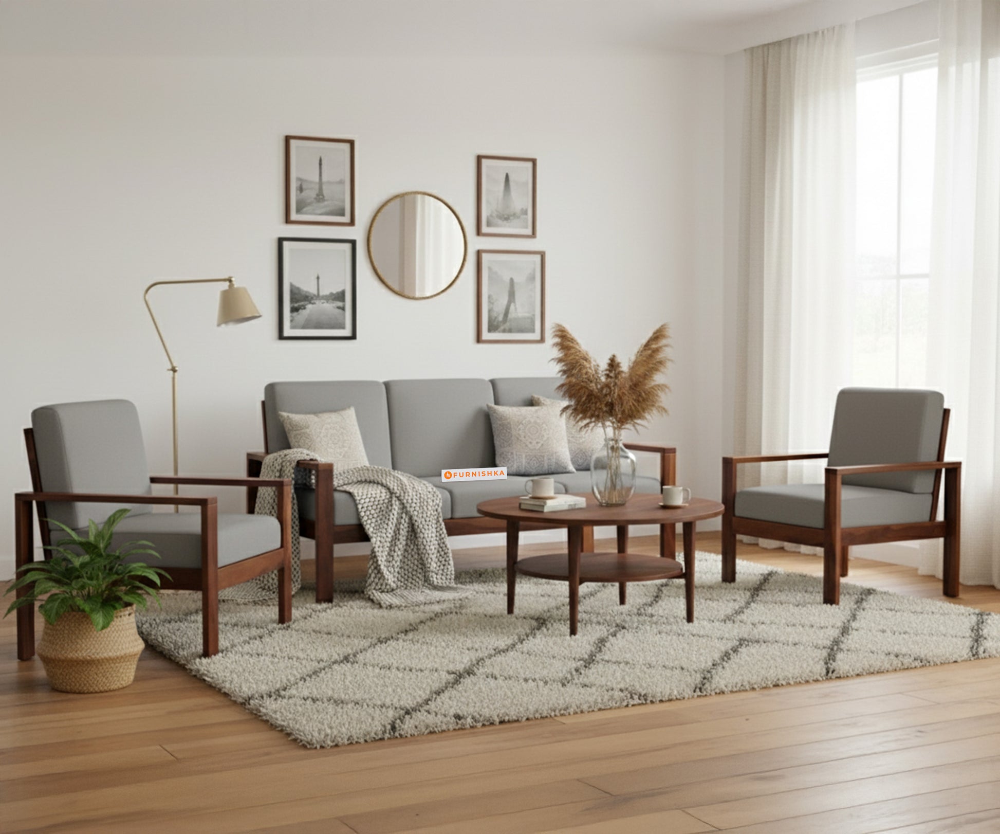 Halle sofa - 3+1+1 Sofa Space Grey - Furnishka 