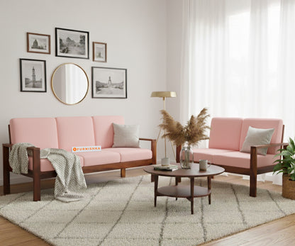 Halle sofa - 3 + 2 Sofa Set  Flamingo Pink - Furnishka 
