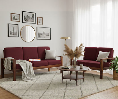 Halle sofa - 3 + 2 Sofa Set Red Wine - Furnishka 