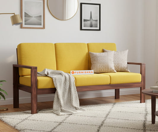 Halle sofa - 3 Seater Mustard Yellow - Furnishka