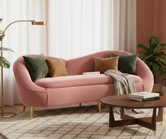 Hana Sofa 3 Seater Flamingo Pink - Furnishka 