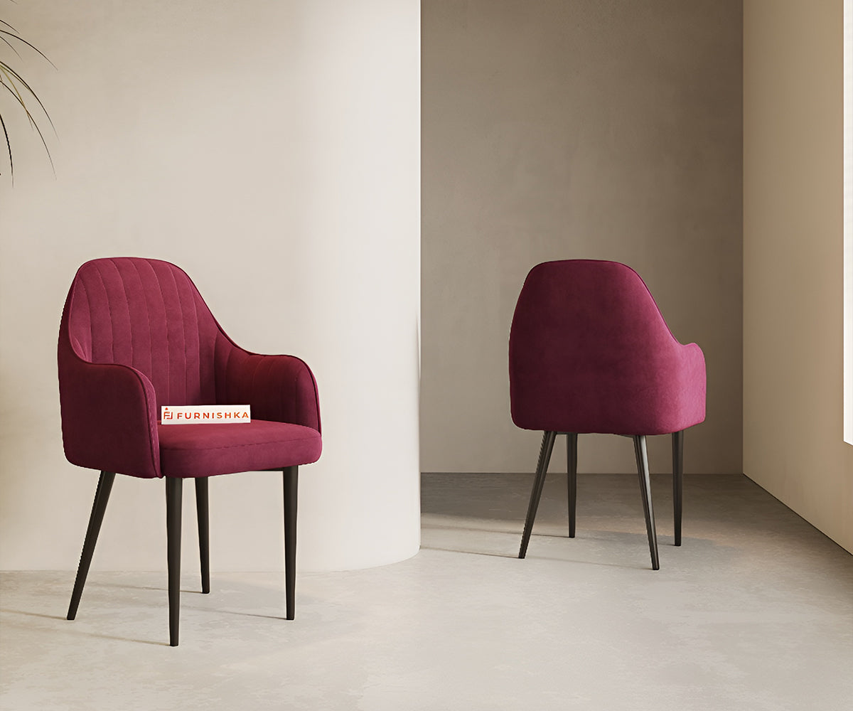 Harley Dining Chair With Black leg Red Wine - Furnishka