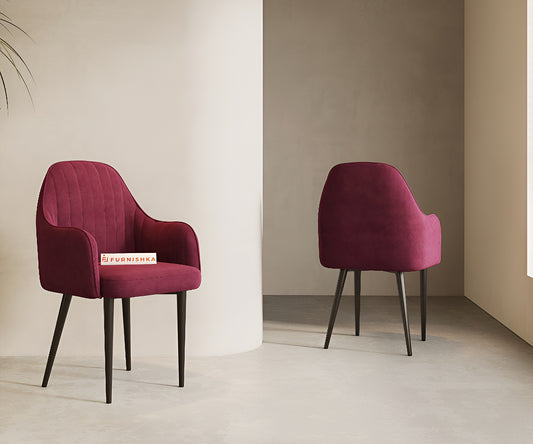 Harley Dining Chair With Black leg Red Wine - Furnishka 