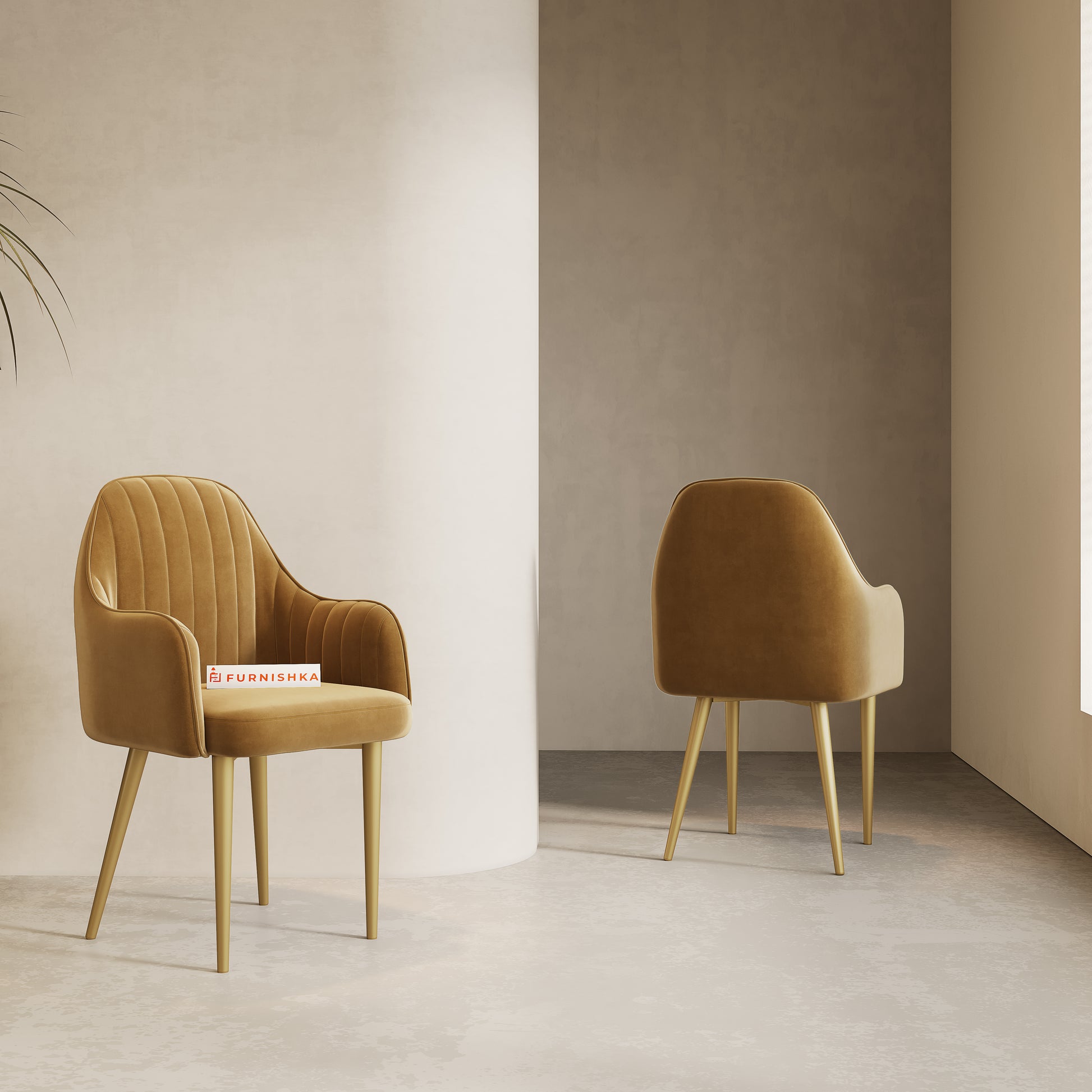 Harley Dining Chair With powder coating Leg-brown - Furnishka 