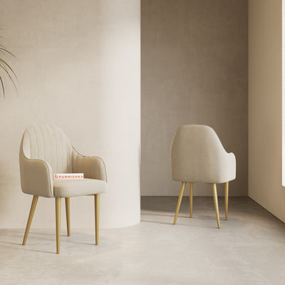 Harley Dining Chair With powder coating Leg- light beige