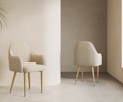 Harley Dining Chair With powder coating Leg- light beige