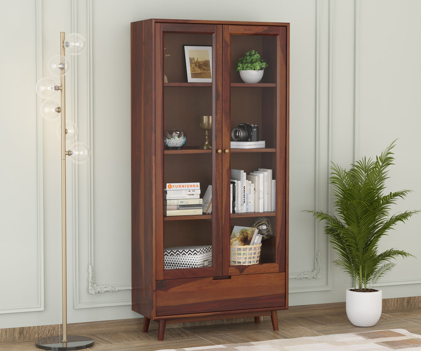Helen Sheesham Wood Two Door Chest of Drawer - Furnishka 