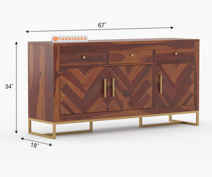 Helie Sheesham Wood Cabinet and Sideboard - Furnishka 