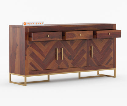 Helie Sheesham Wood Cabinet and Sideboard - Furnishka 