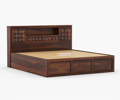 Maverick Sheesham wood With Hydraulic Storage Bed - King Size