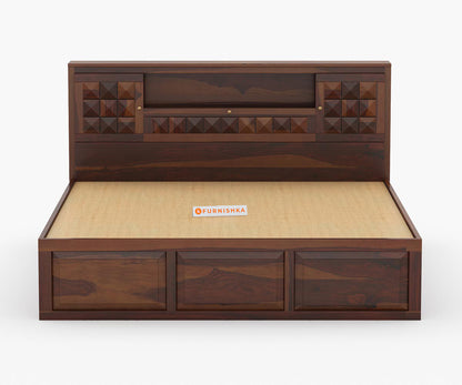 Maverick Sheesham wood With Hydraulic Storage Bed - Queen Size