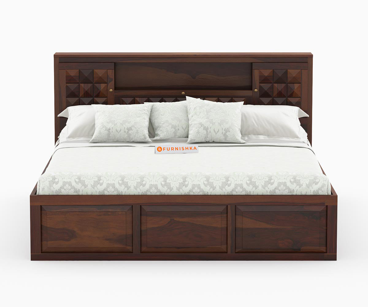 Maverick Sheesham wood With Hydraulic Storage Bed - Queen Size