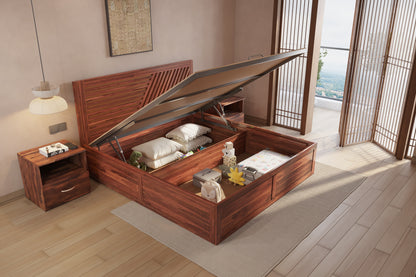 Stella Hydraulic Bed in Sheesham - Queen Size