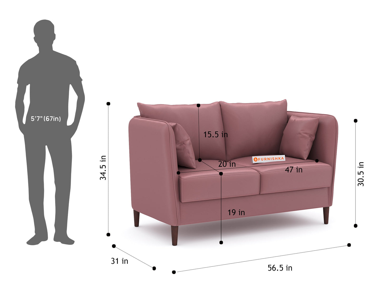 Illia 2 Seater Sofa - Furnishka