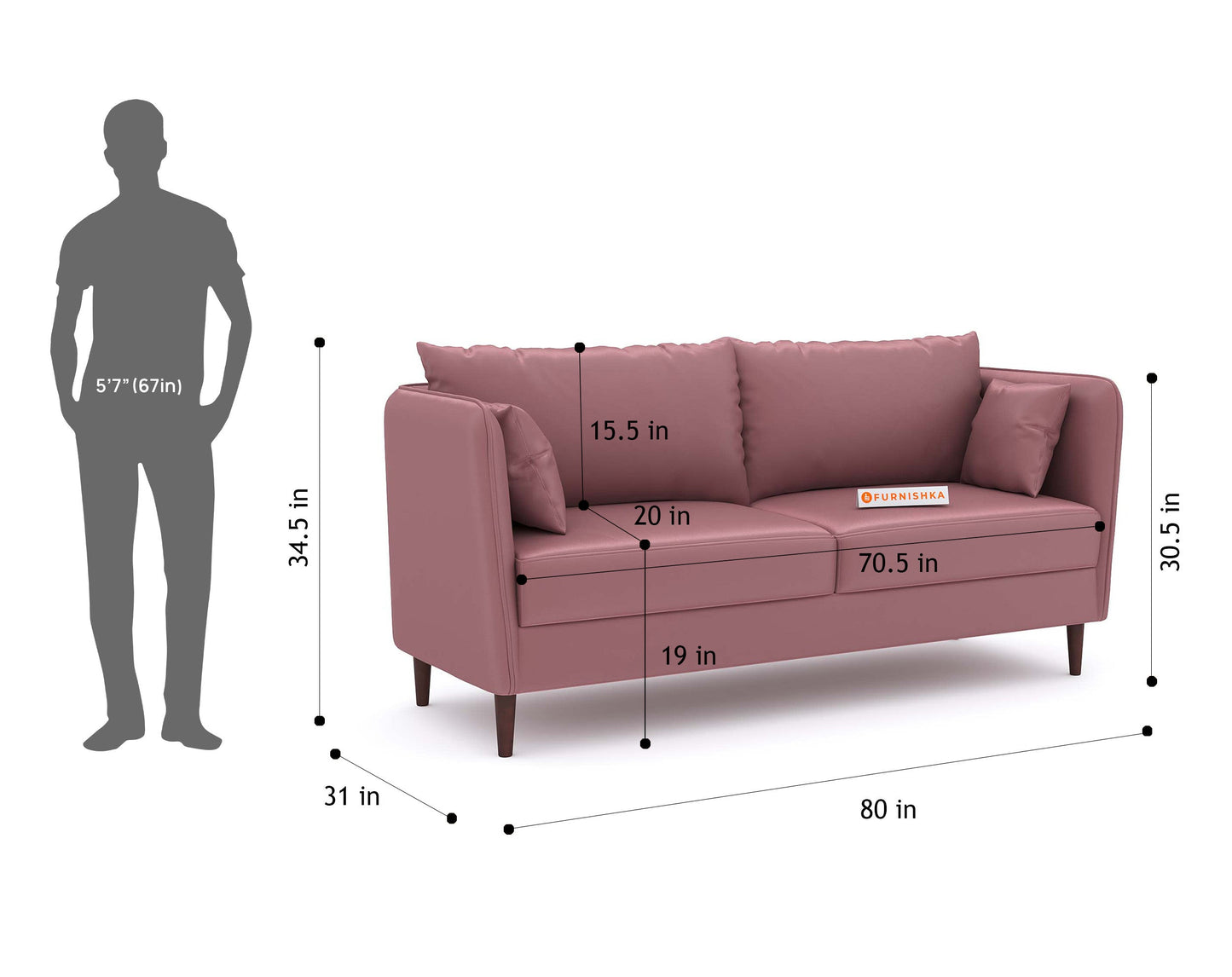 Illia 3 Seater Sofa - Furnishka