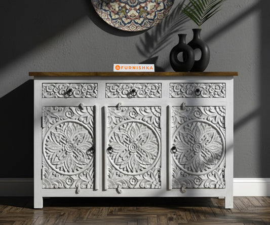 Imperium Triple Door 3 Drawer Cabinet & Storage Distressed - Furnishka 