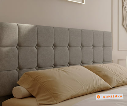 Irene Real Teak Wood Hydraulic Bed King Size Space Grey - Furnishka 