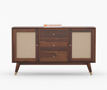 Jarvis Sheesham Wood Cane Cabinet and Sideboard - Furnishka 