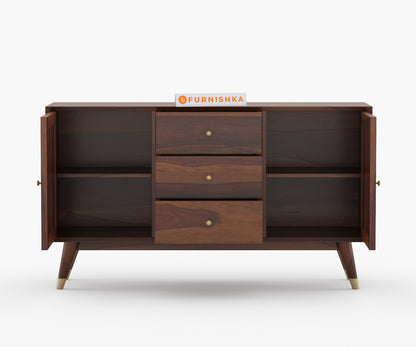 Jarvis Sheesham Wood Cane Cabinet and Sideboard - Furnishka 