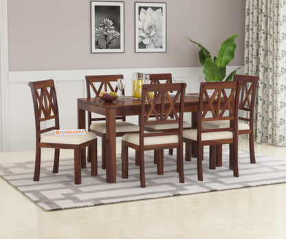 Joanne 6 Seater Dining Sets with Cushion & Chairs - Furnishka 