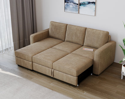 Kasba Sofa 2+L LHS Sofa cum Bed  - Pull out Type - Furnishka 