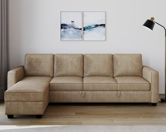 Kasba Sofa 3+L LHS Sofa cum Bed  - Pull out Type - Furnishka