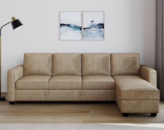 Kasba Sofa 3+L RHS Sofa cum Bed  - Pull out Type - Furnishka