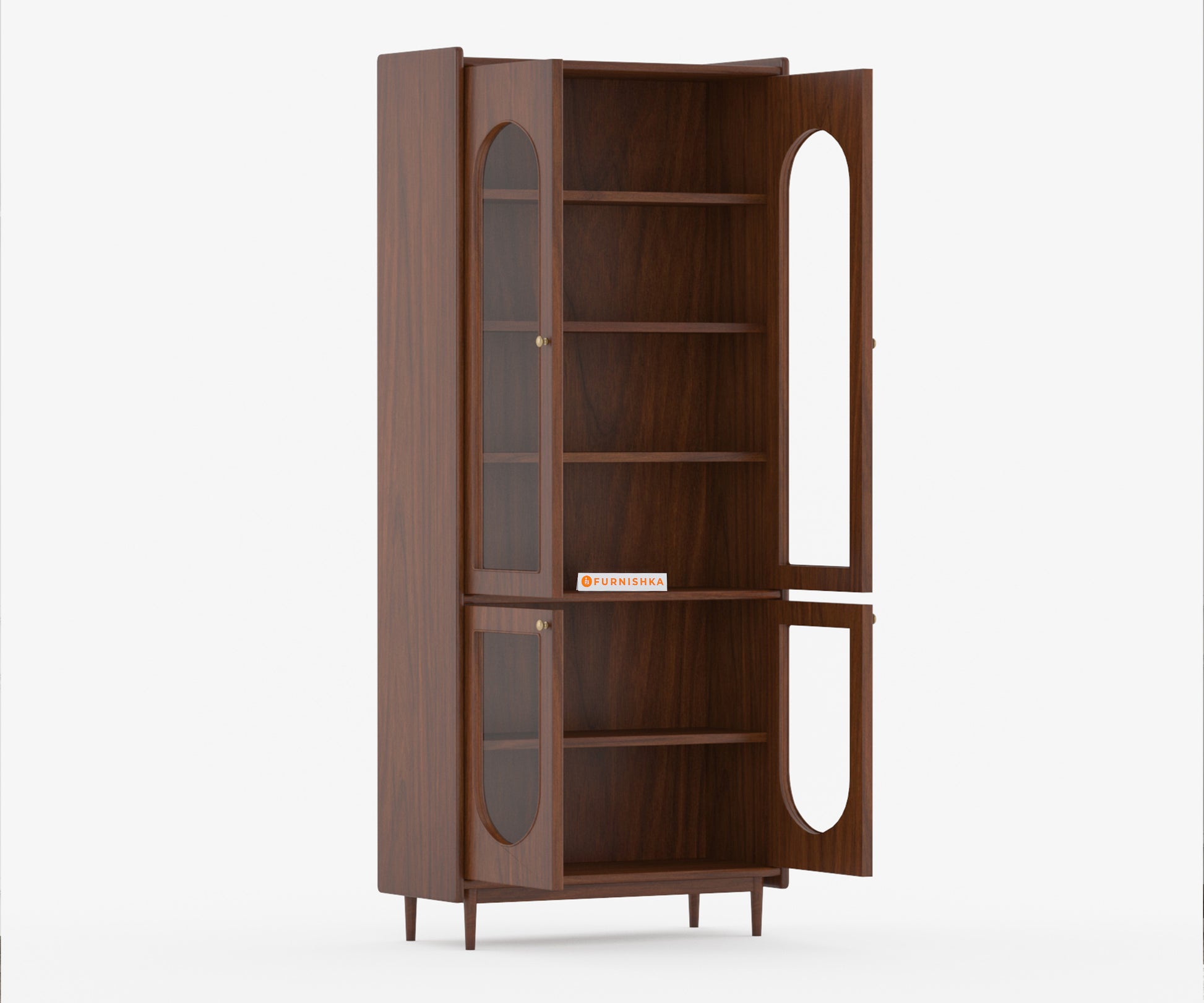 Kavin Acacia Wood Four Door Book Shelf - Furnishka 