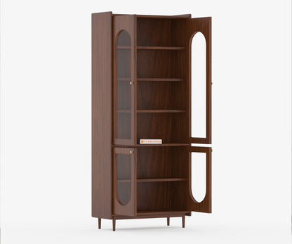 Kavin Acacia Wood Four Door Book Shelf - Furnishka 