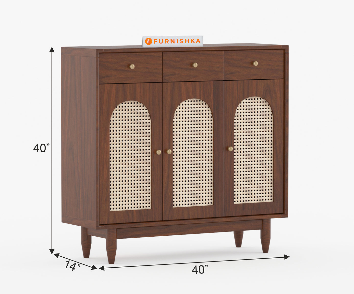 Laurel Solid Wood Acacia Cane Cabinet and Sideboard - Furnishka 