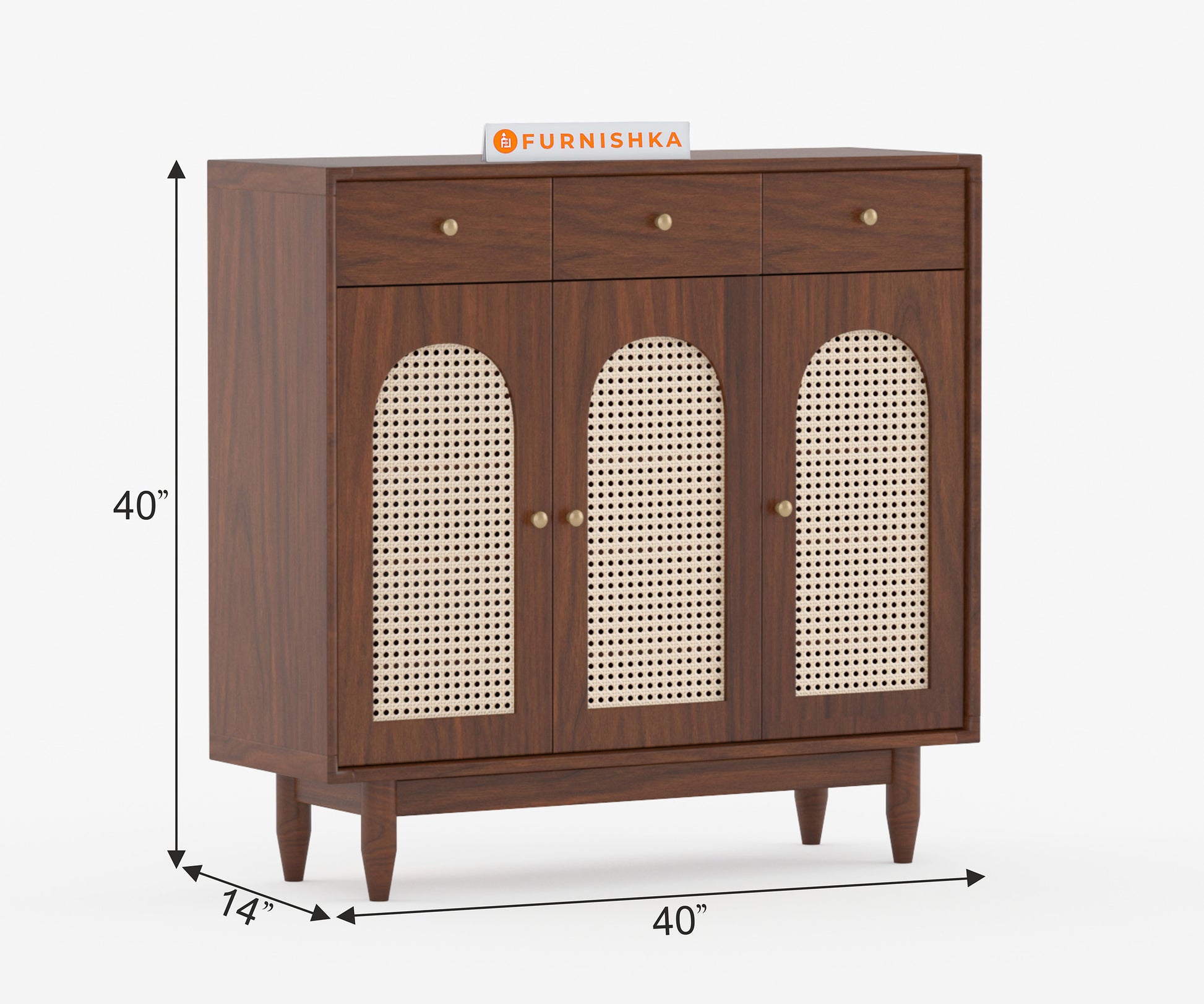 Laurel Solid Wood Acacia Cane Cabinet and Sideboard - Furnishka 