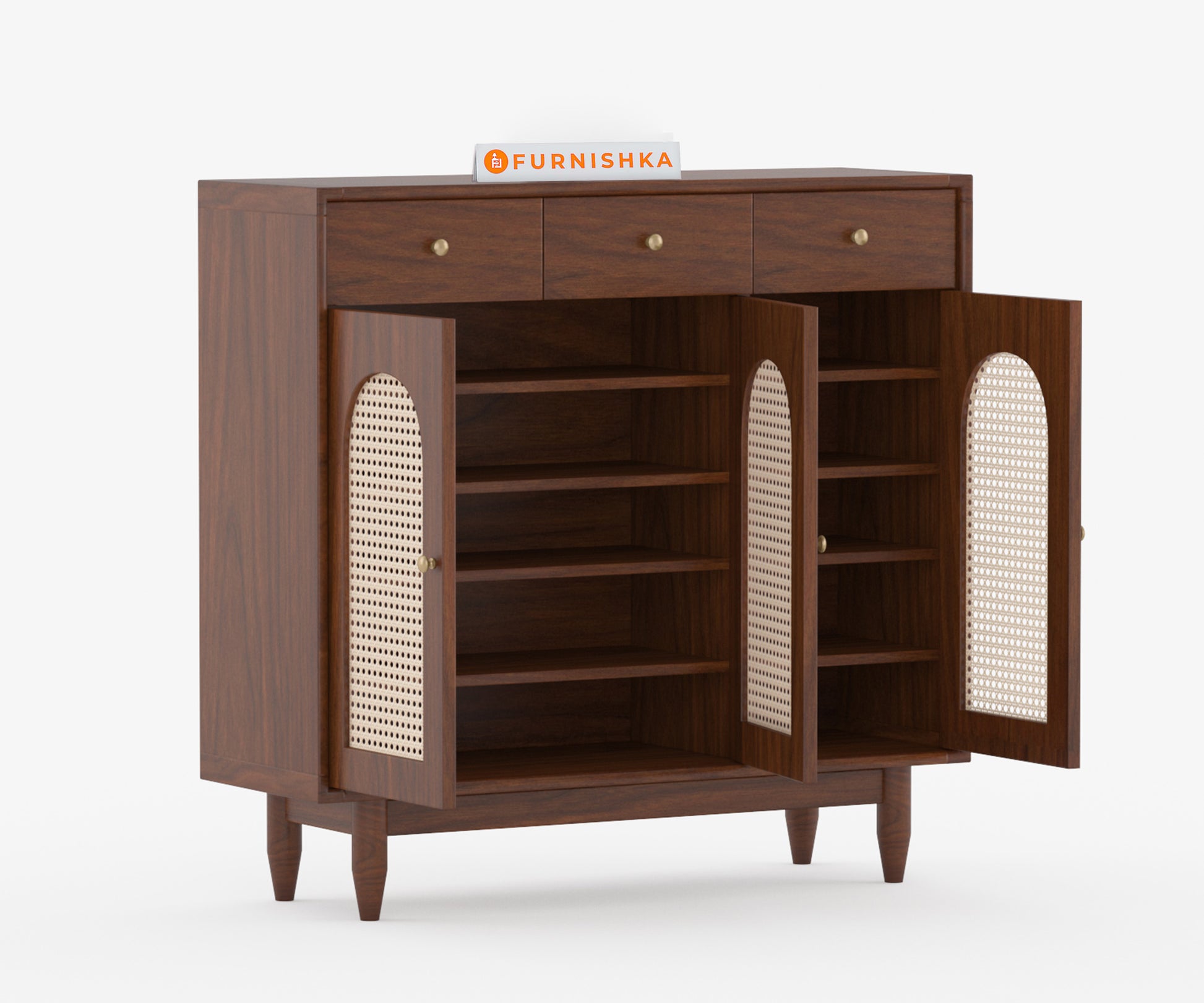 Laurel Solid Wood Acacia Cane Cabinet and Sideboard - Furnishka 