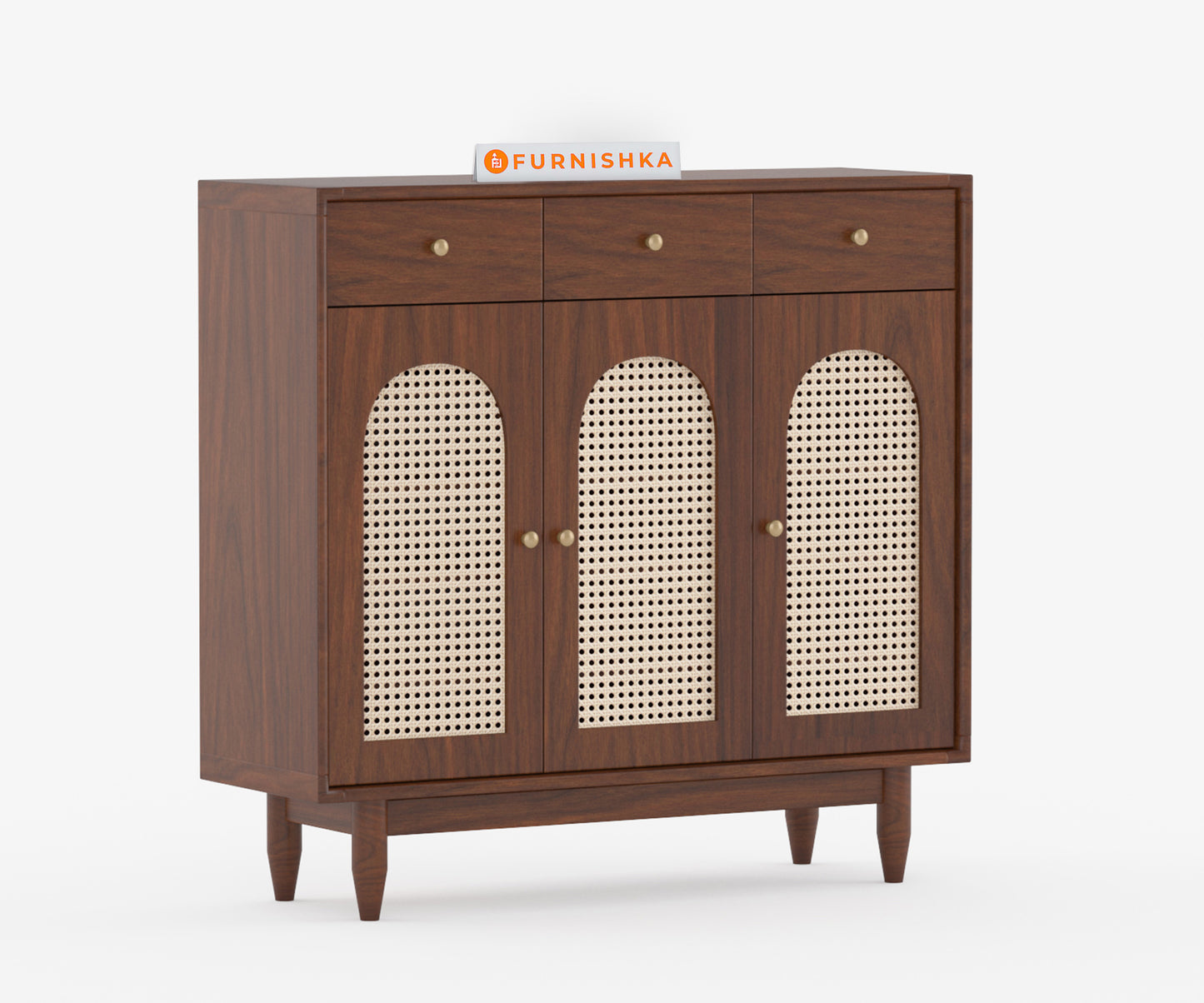 Laurel Solid Wood Acacia Cane Cabinet and Sideboard - Furnishka 