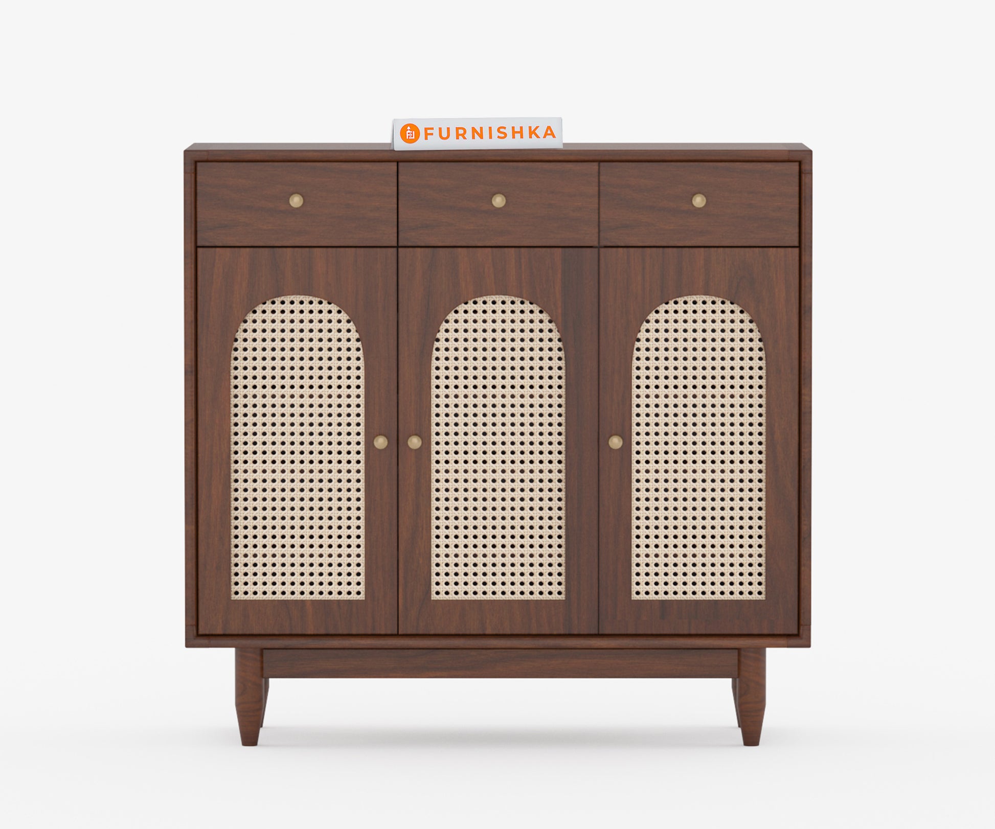 Laurel Solid Wood Acacia Cane Cabinet and Sideboard - Furnishka 