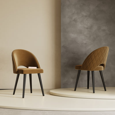 Leo Dining Chair With Black Leg Brown