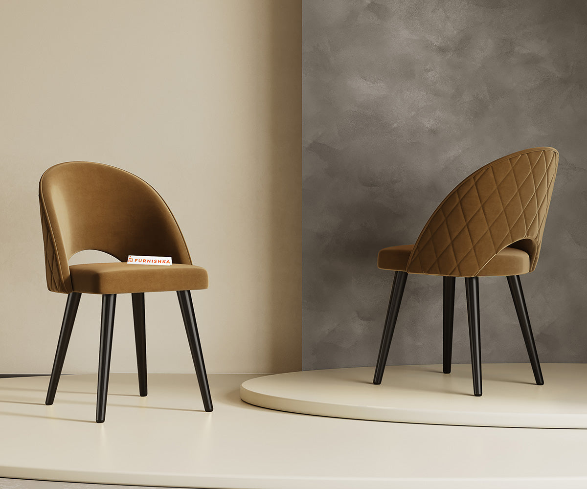 Leo Dining Chair With Black Leg Brown - Furnishka 