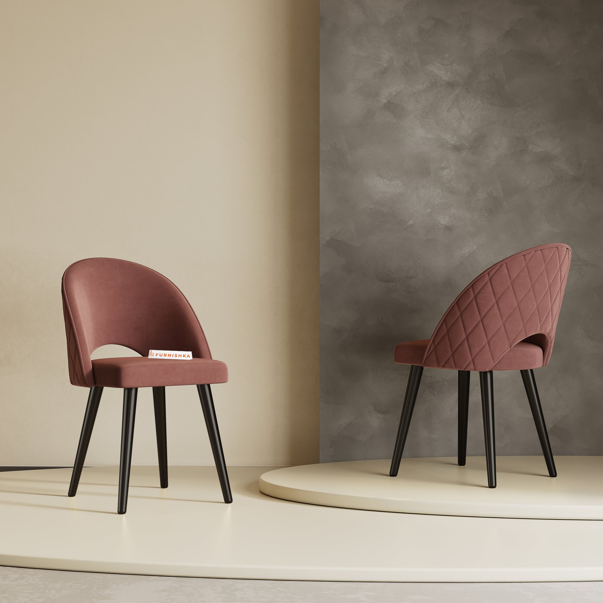 Leo Dining Chair With Black Leg Flamingo Pink - Furnishka 