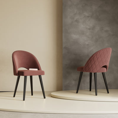 Leo Dining Chair With Black Leg Flamingo Pink