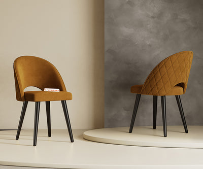 Leo Dining Chair With Black Leg Mustard Yellow